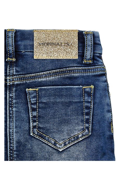 Minigonna jeans, bambina, ricamata. MONNALISA | 19A704 10500055